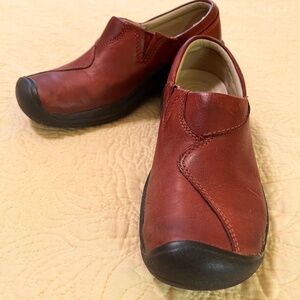 Keen Concord Clogs Womens Brown Leather Slip On Comfort Shoes